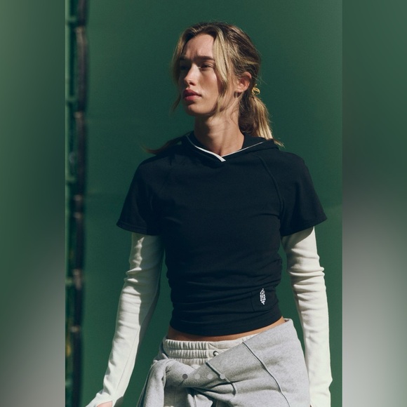 FP Movement by Free People Tops - Free People Movement Night Rider Layer in Black Combo